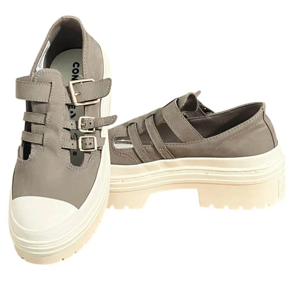 Converse Chuck Taylor Lugged Heel Mary Jane Platform Sneakers Egret Women 9.5 - Picture 10 of 15